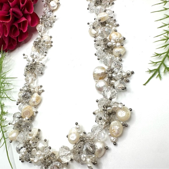 NEW⚜️Baroque Freshwater Pearl & Crystal Beaded CUSTOM MADE Necklace - Picture 3 of 9